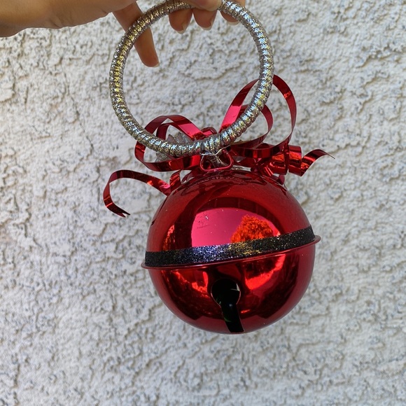 Ho Ho Ho Jingle Bells Ball Christmas Ornament Holiday Decor - Large Red 6.5” - Picture 4 of 4